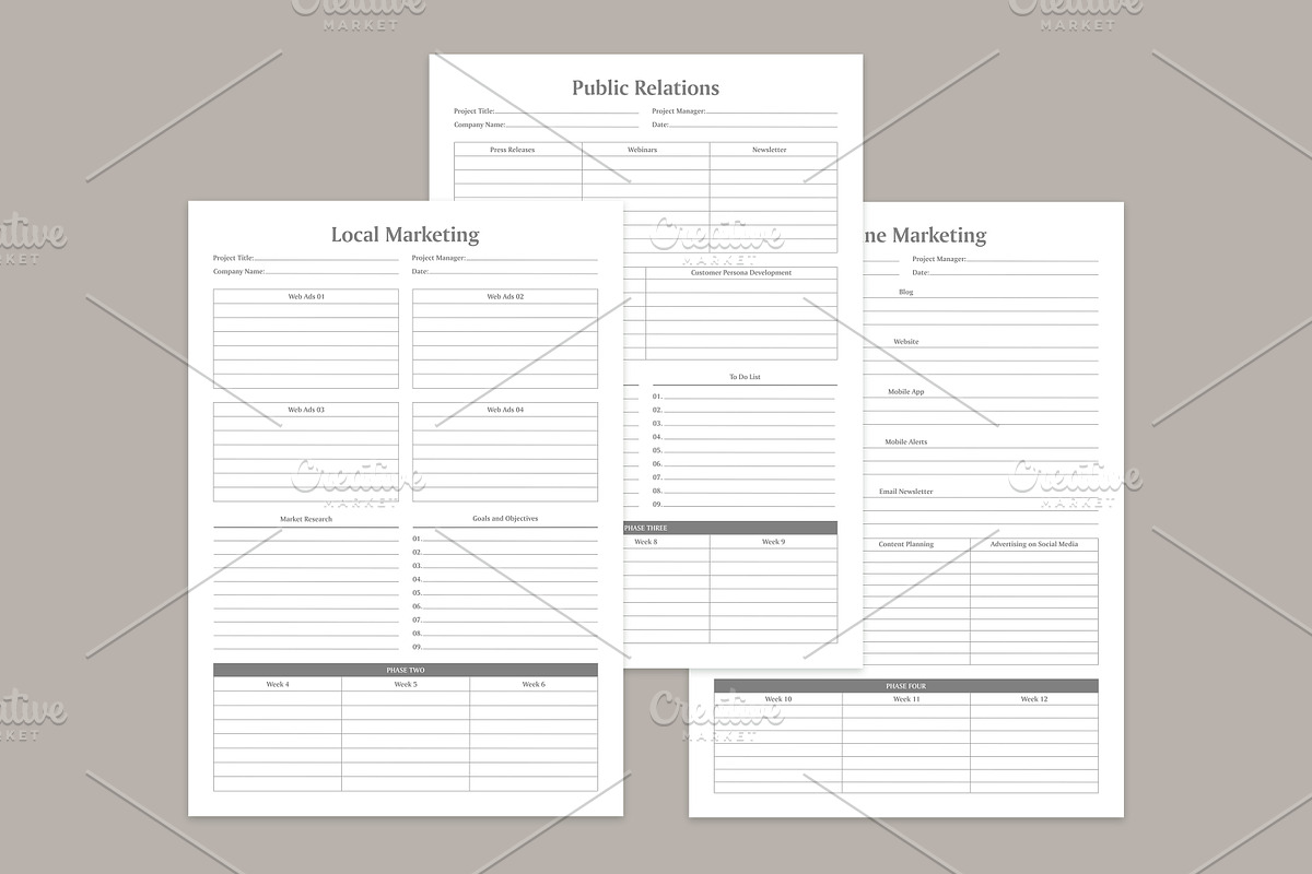 Marketing Planning Pages Set V-02, a Stationery Template by shahsoft (Photo 3 of 3)
