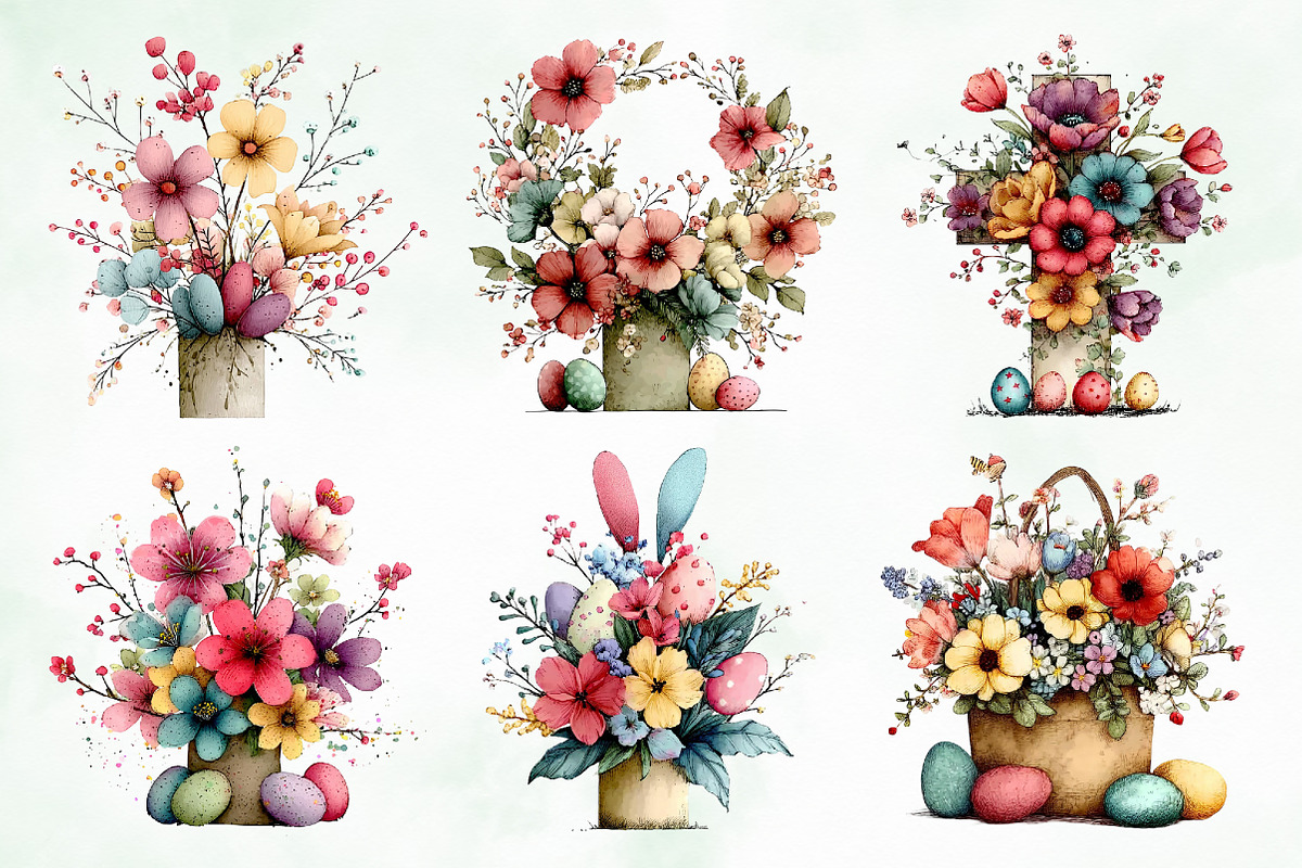 Whimsical Easter Flowers Png Clipart, an Illustration by Creative Art (Photo 8 of 8)