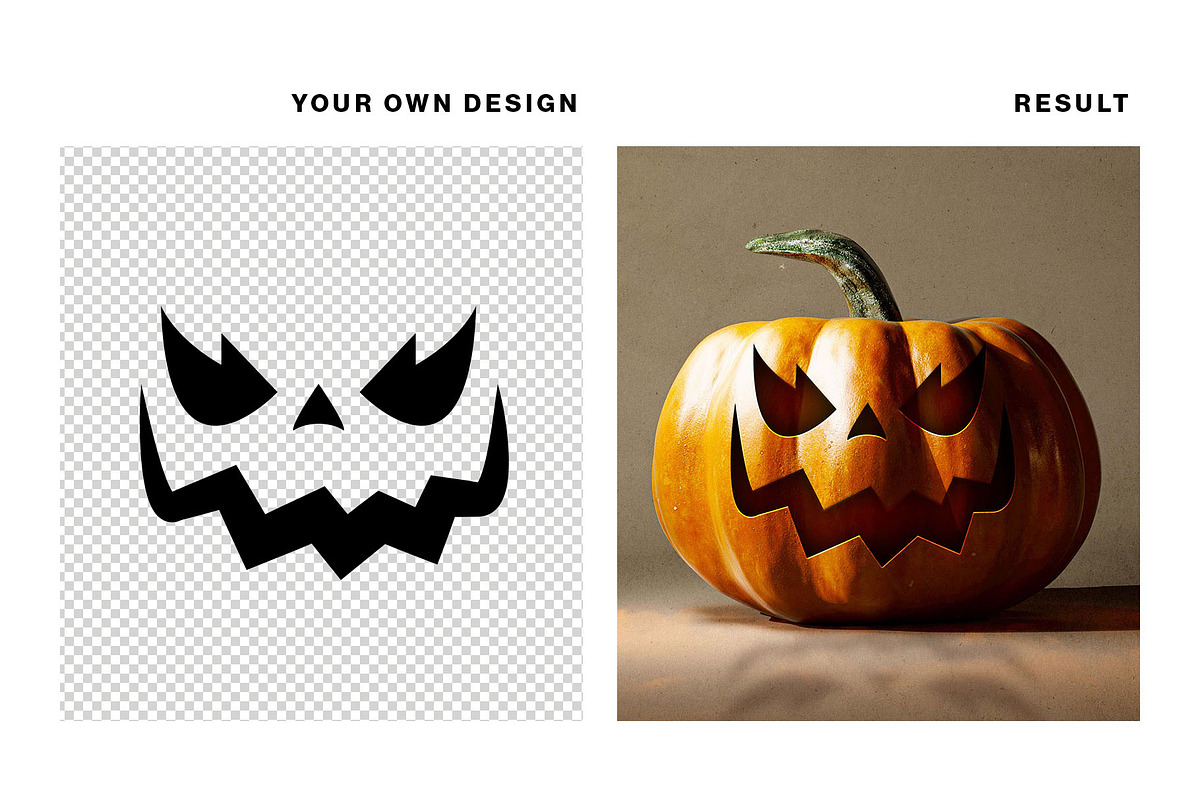 Halloween Pumpkin Logo Mockup, a Product Mockup by DesignerCandies (Photo 4 of 6)