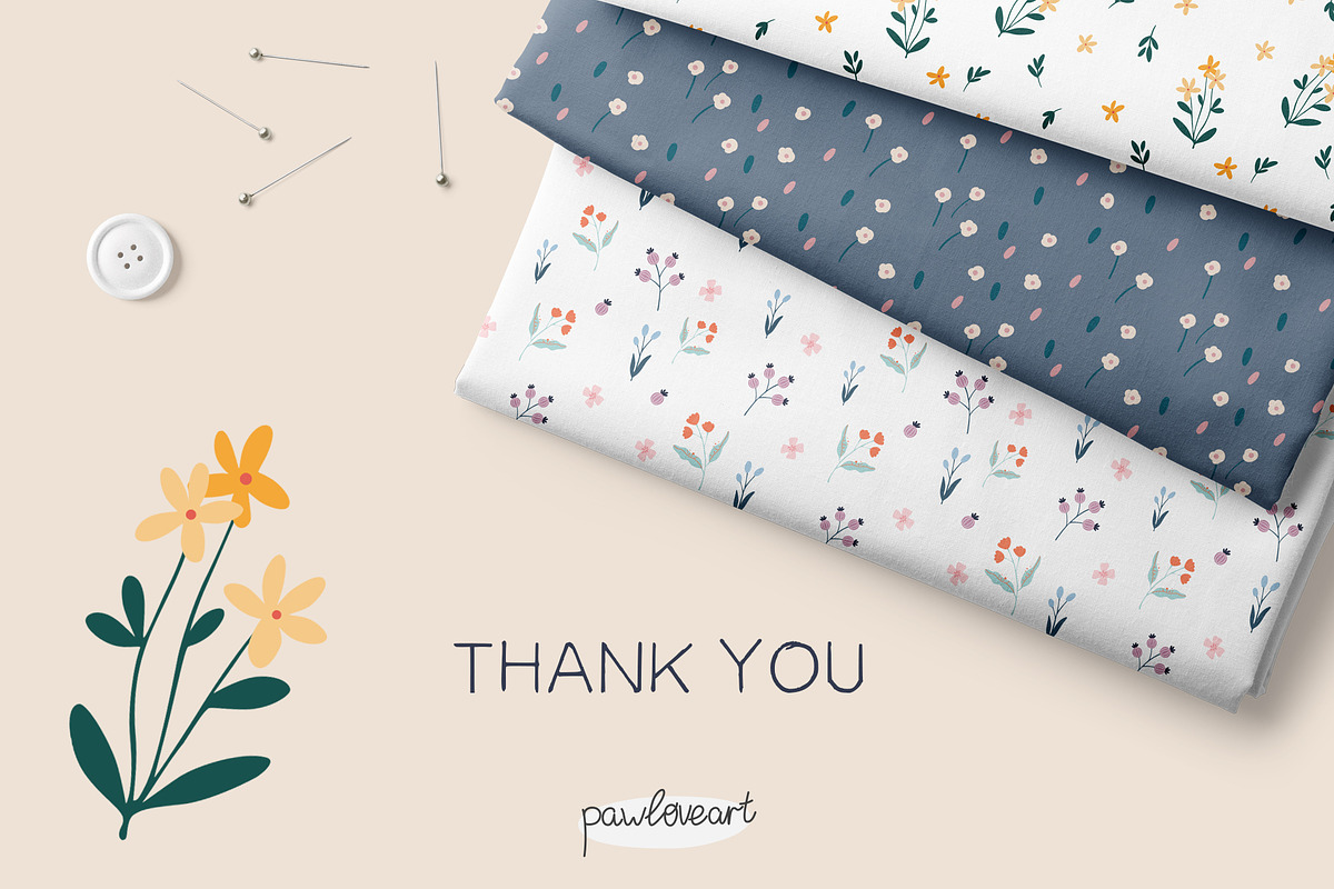 Spring Flowers Collection - Patterns, a Pattern Graphic by PawLoveArt (Photo 11 of 11)