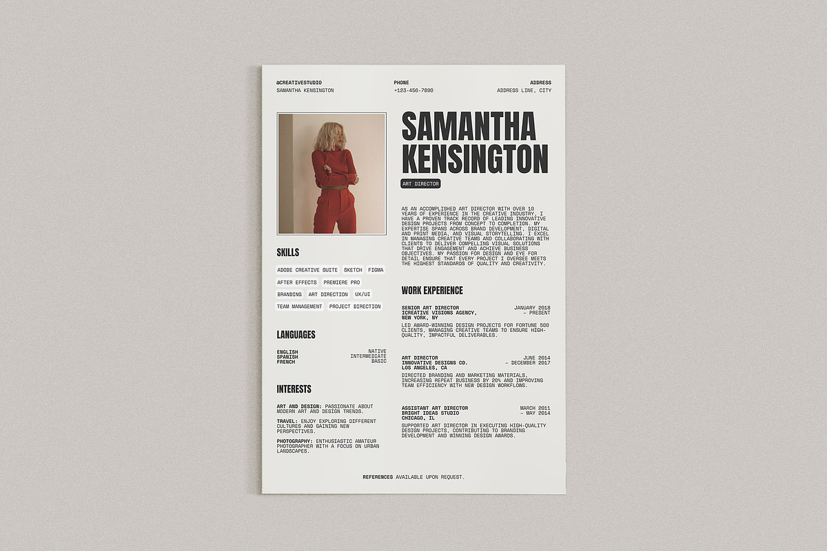 Modern One Page Resume Template, a Resume Template by Moscovita Studio (Photo 5 of 8)