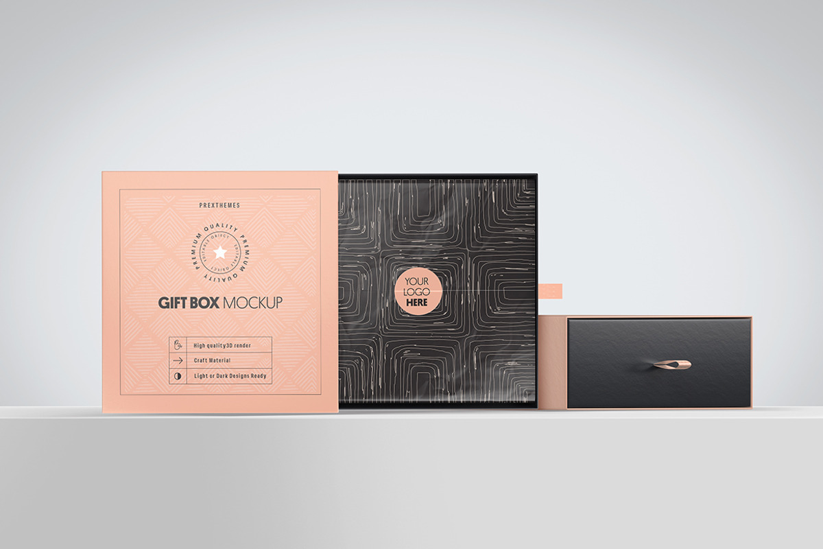 Gift Box Mockup, a Cups & Container Mockup by PrexTheme