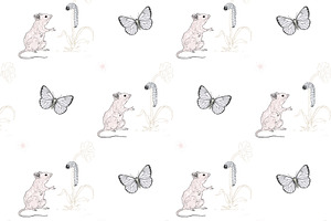 Mouse & Caterpillar Seamless Pattern