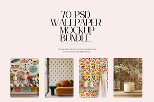 70 PSD Wallpaper Mockup Bundle