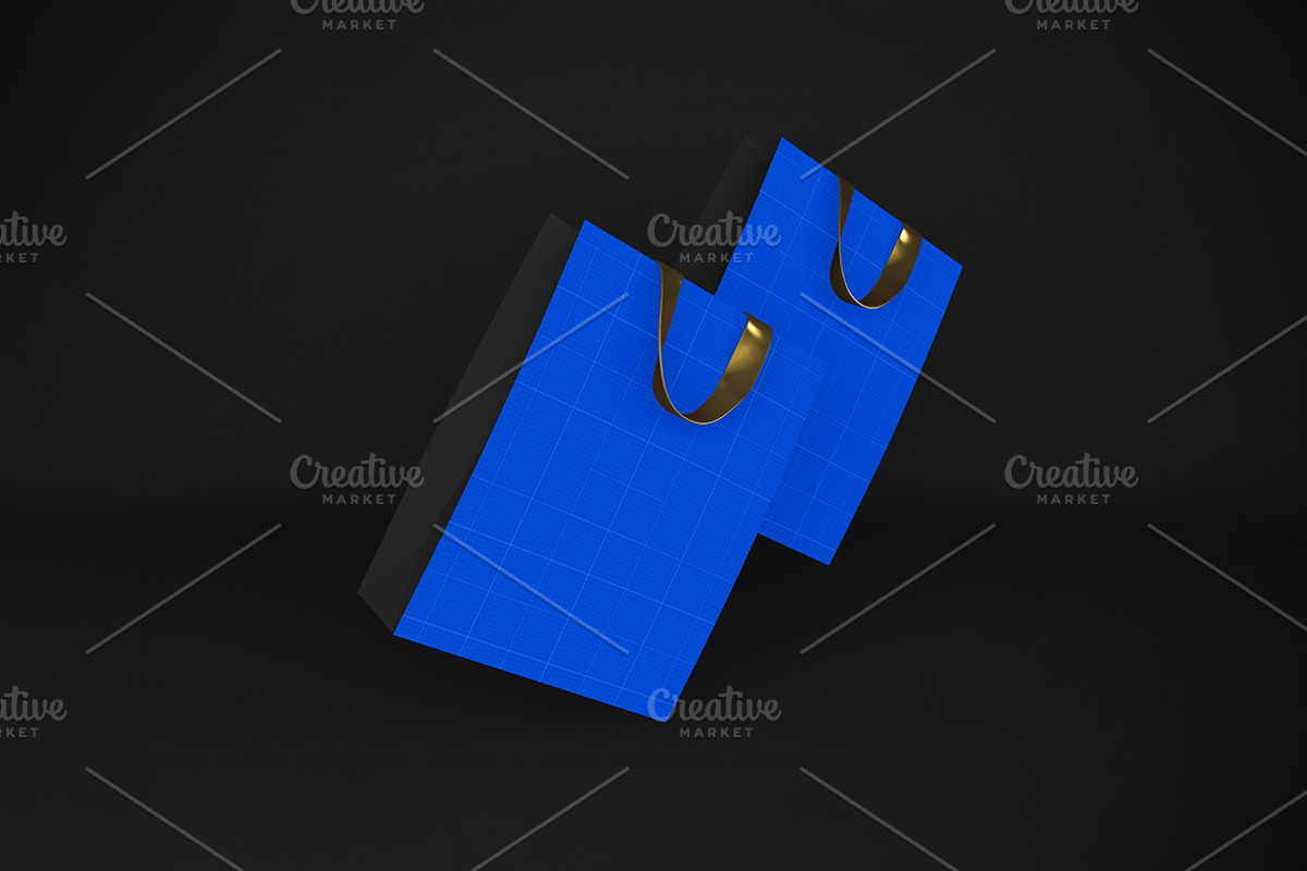Gold & Black Bag Mockup, a Packaging Mockup by Qaleb Studio