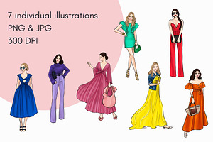 Fashion Girls 45- Light Skin Clipart