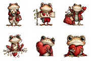 Whimsical Valentines Frog Clipart, an Illustration by Dream Creation (Thumbnail 6 of 7)
