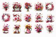 Whimsical Summer Flowers Clipart, an Illustration by Libby Wishes (Thumbnail 6 of 6)