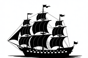 Sailing Ship Silhouette Vector, an Illustration by Amazin_art (Thumbnail 4 of 9)