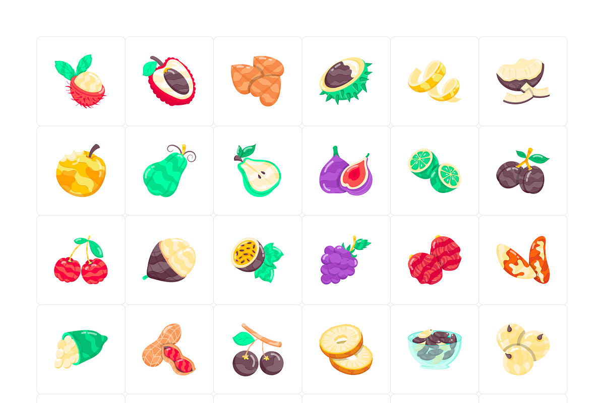 Flat Fruit Stickers, a Duotone Icon by Vectors Market (Photo 6 of 6)