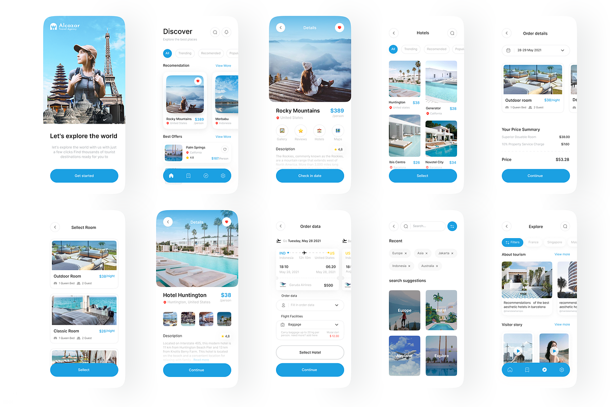 Alcazar - Traveling  ui kit Mobile, an UI Kit Template by Korsa Agency (Photo 5 of 6)