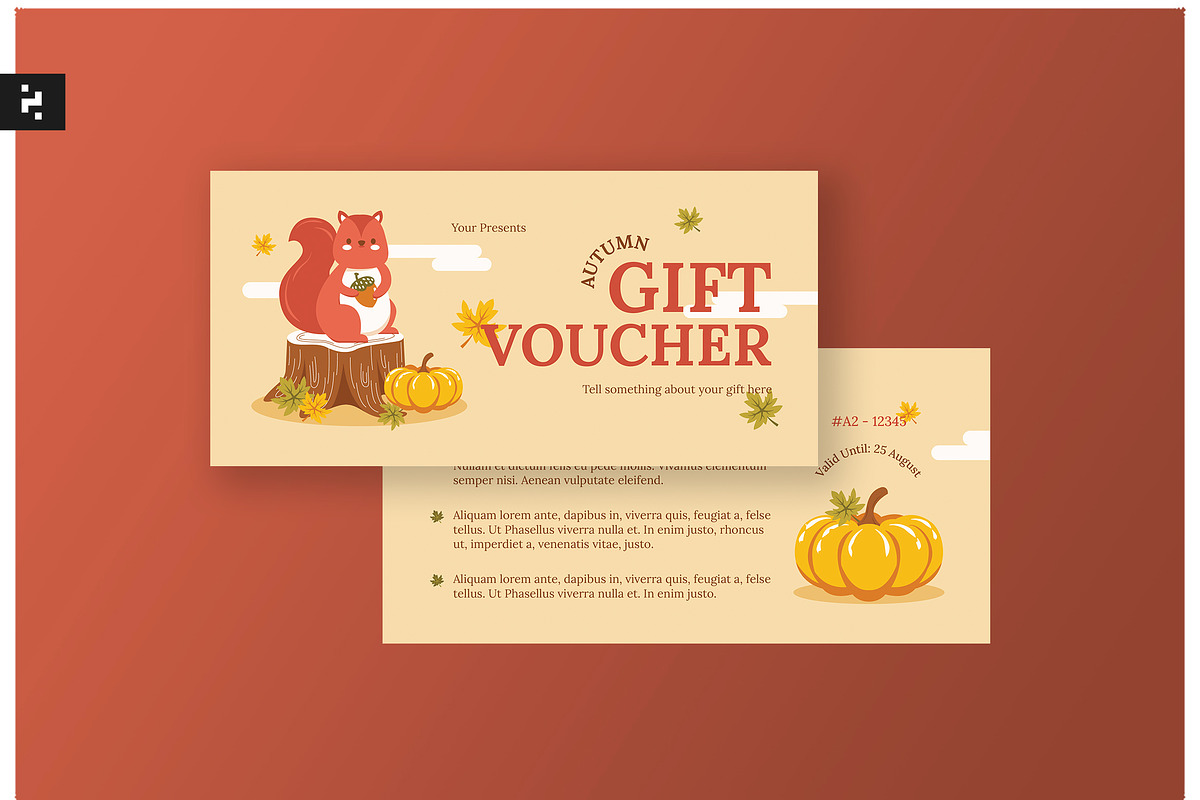 Cute Autumn Gift Voucher, a Stationery Template by Neermana (Photo 1 of 4)