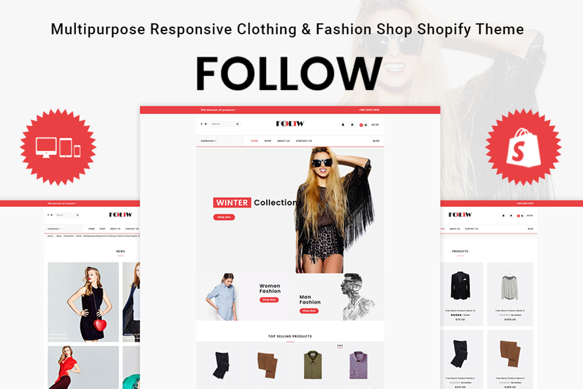 Follow Fashion Shop Shopify Theme, a Shopify Template by ThemeTidy Shopify Agency