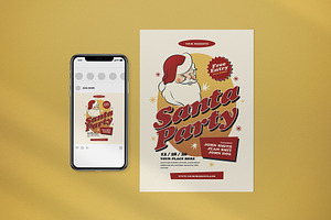 Santa Party Flyer Set