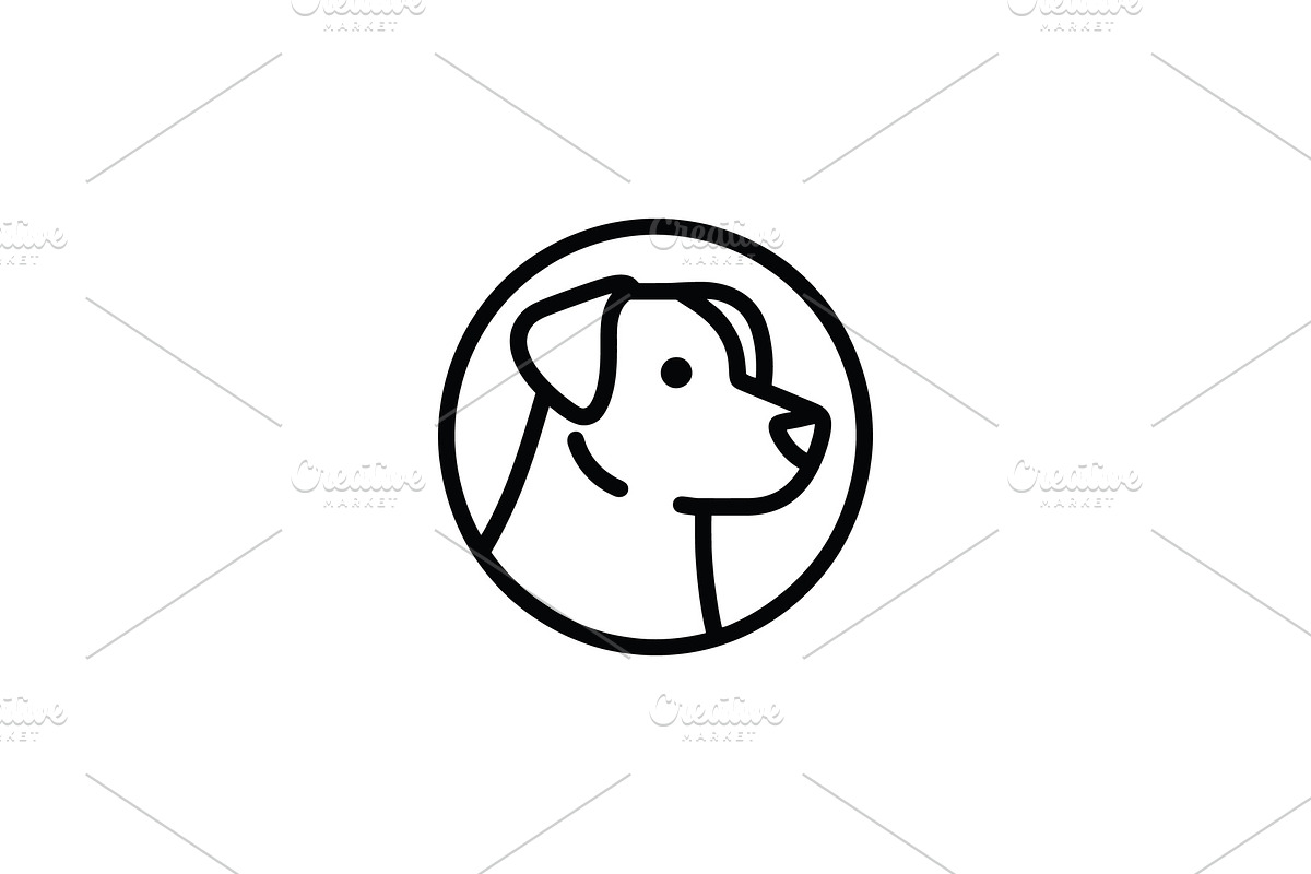 Dog head circle logo, a Branding & Logo Template by Vectorium Studio (Photo 1 of 2)