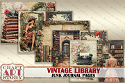 Library Junk Journal Pages, a Decorative Illustration by CraftArtStory (Thumbnail 3 of 7)