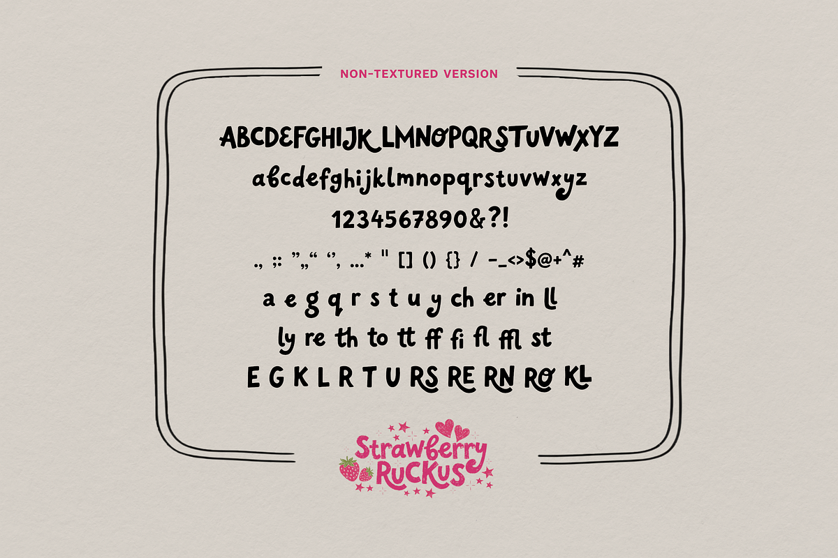 Strawberry Ruckus Cute Textured Font, a Handwritten Font by GAFAROFF