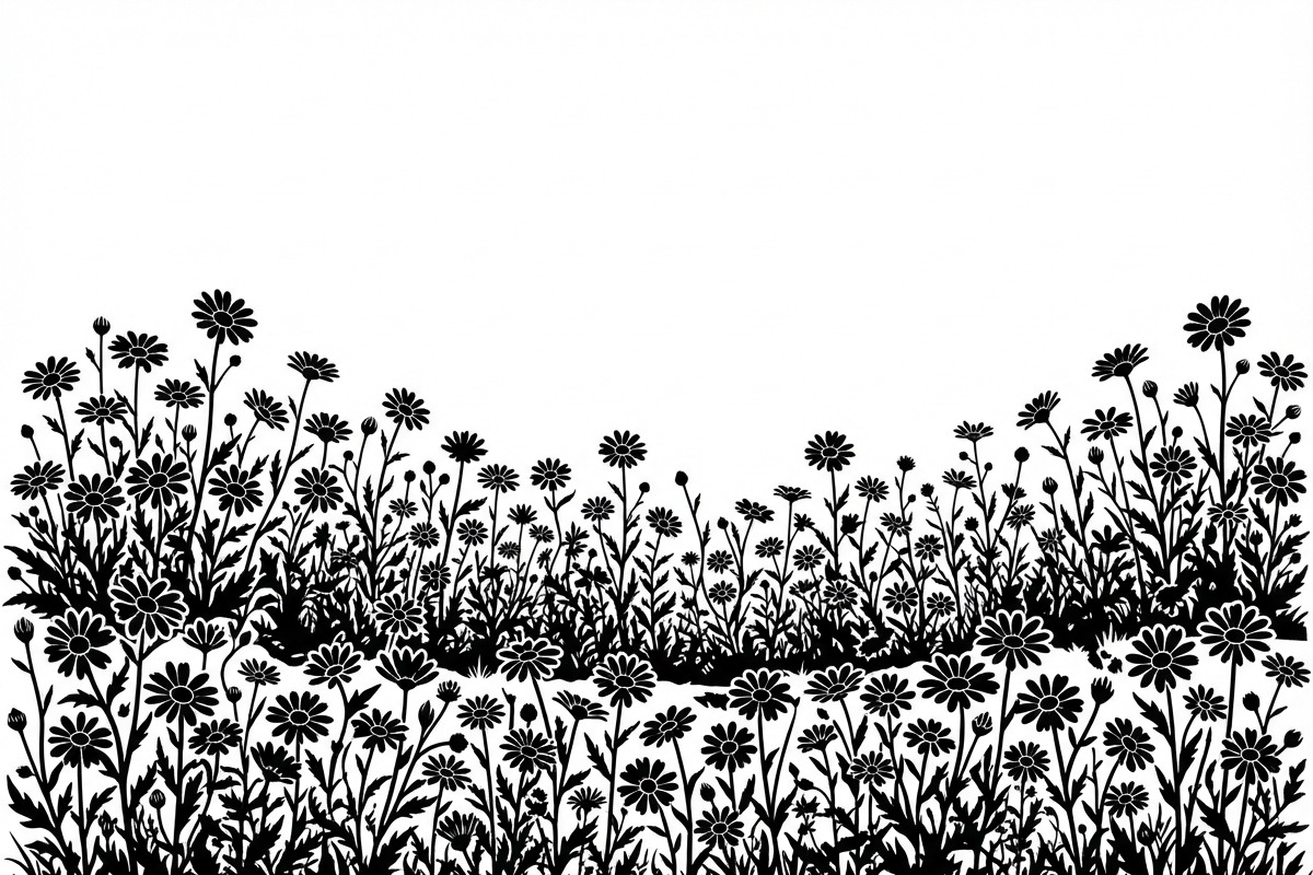 60 Daisy Flower Field Silhouette, a Seasonal Illustration by Amazin_art (Photo 22 of 35)