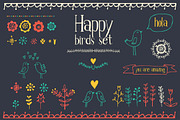 Happy birds graphic elements, a Decorative Illustration by totokumi (Thumbnail 1 of 2)