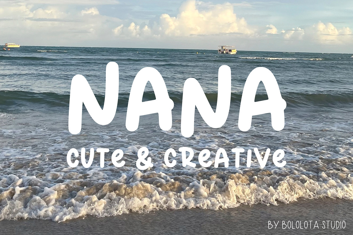 Nana font, a Handwritten Font by Bololota Studio (Photo 1 of 3)
