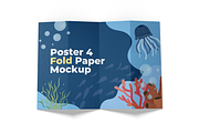 Fold Paper Poster Mockup Set, a Books & Magazine Mockup by DSNA Mockup (Thumbnail 2 of 5)