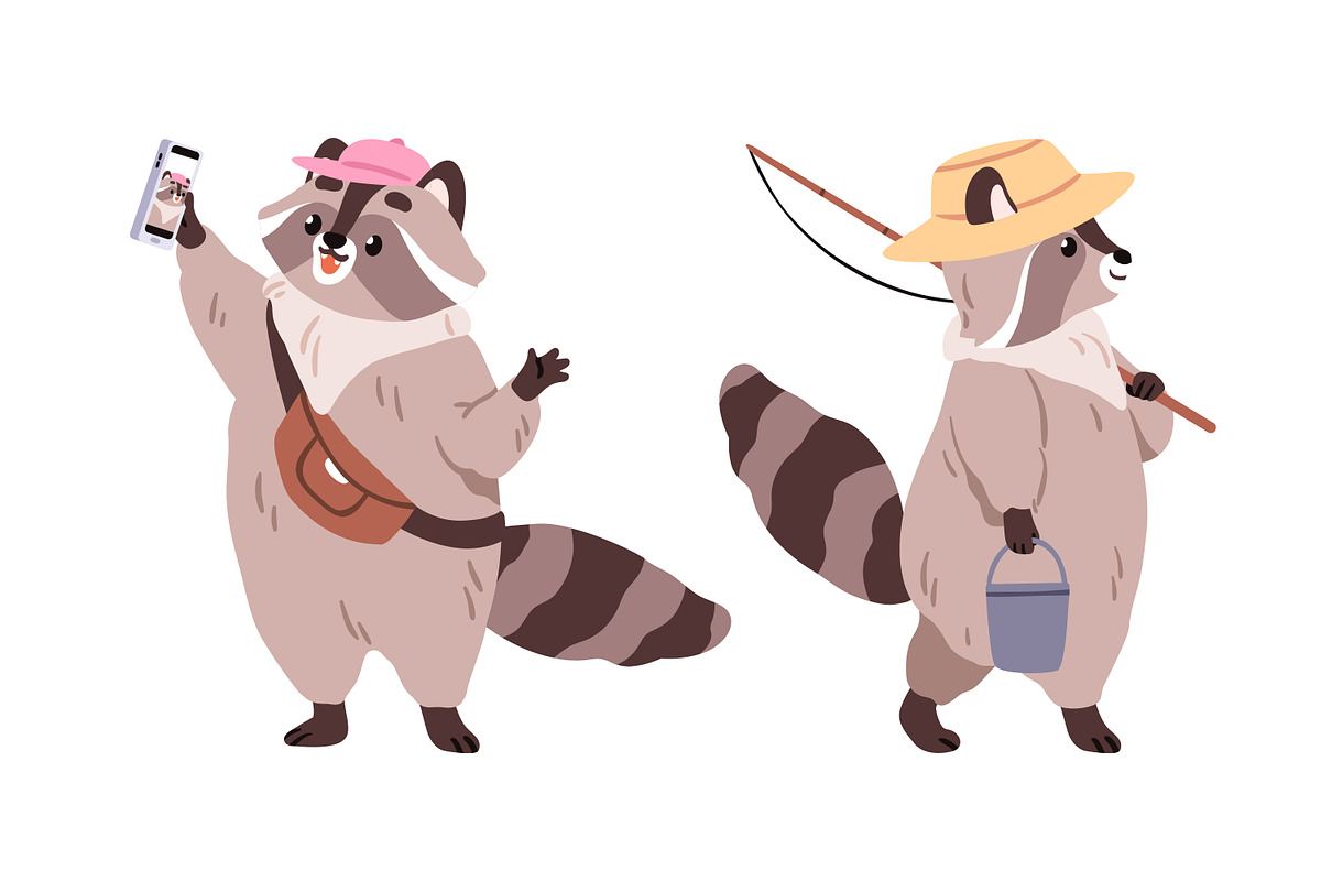 Cute raccoon, funny forest animal, an Animal Illustration by Good Studio (Photo 5 of 10)