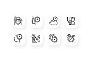 Time 16 Thin Line Icons Set, an Outline Icon by Alex Blogoodf (Thumbnail 2 of 5)