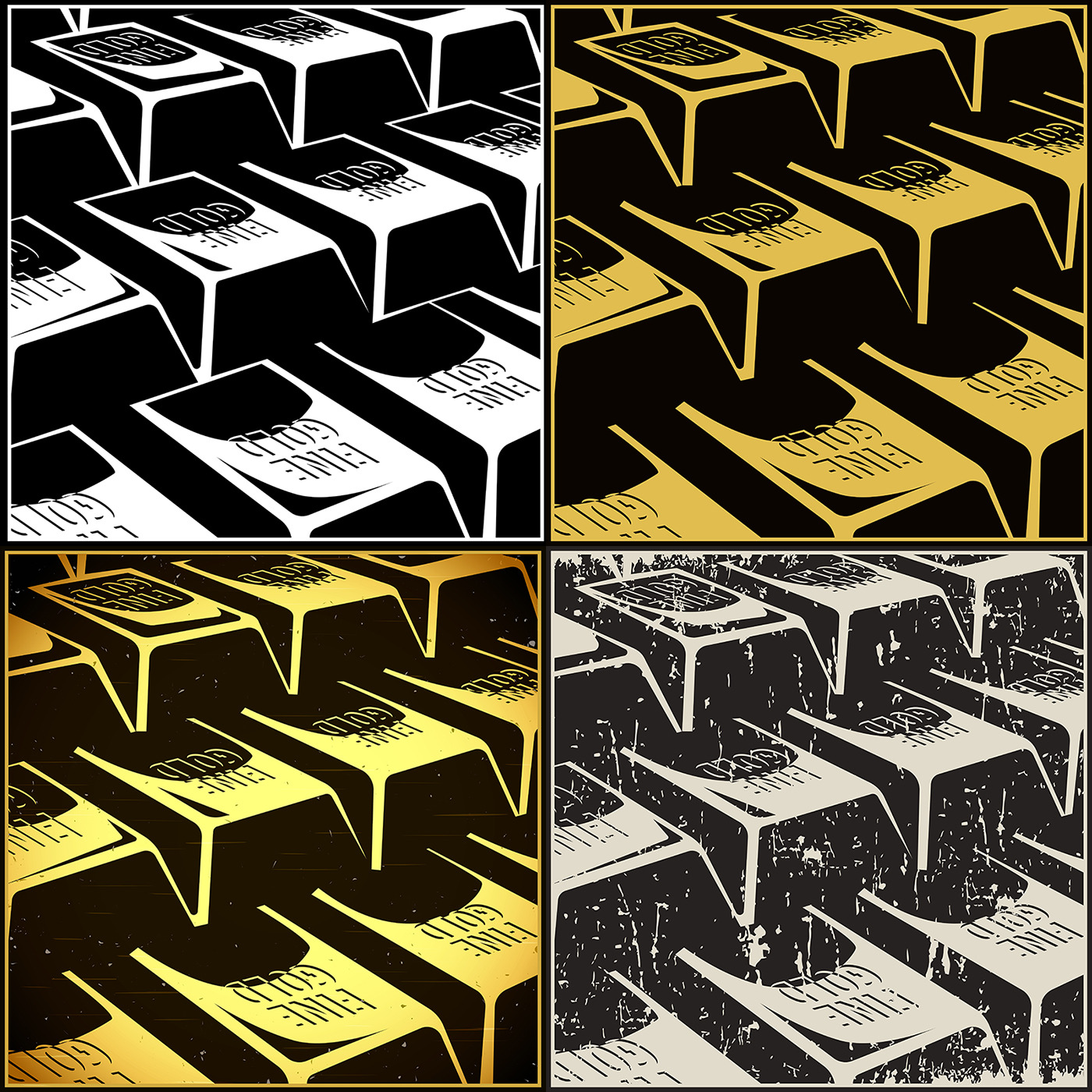 Gold Bars Mini Set by Blacklight  Creative Market