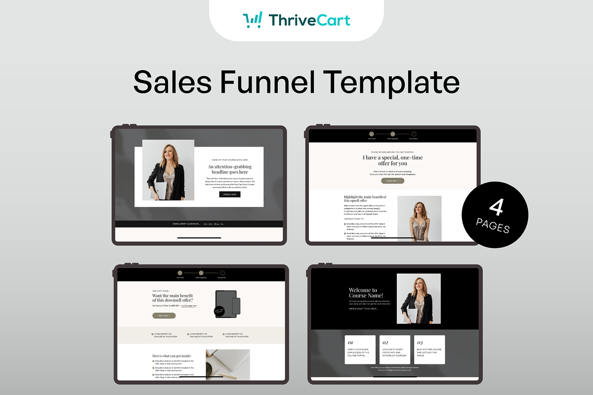ThriveCart Sales Funnel Template, a Landing Page Template by Pixel & Flow (Photo 1 of 9)