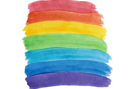 Hand drawn water color rainbow