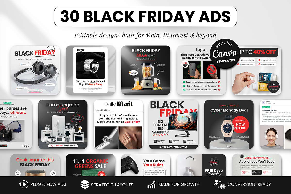 30 Black Friday Static Ad Templates