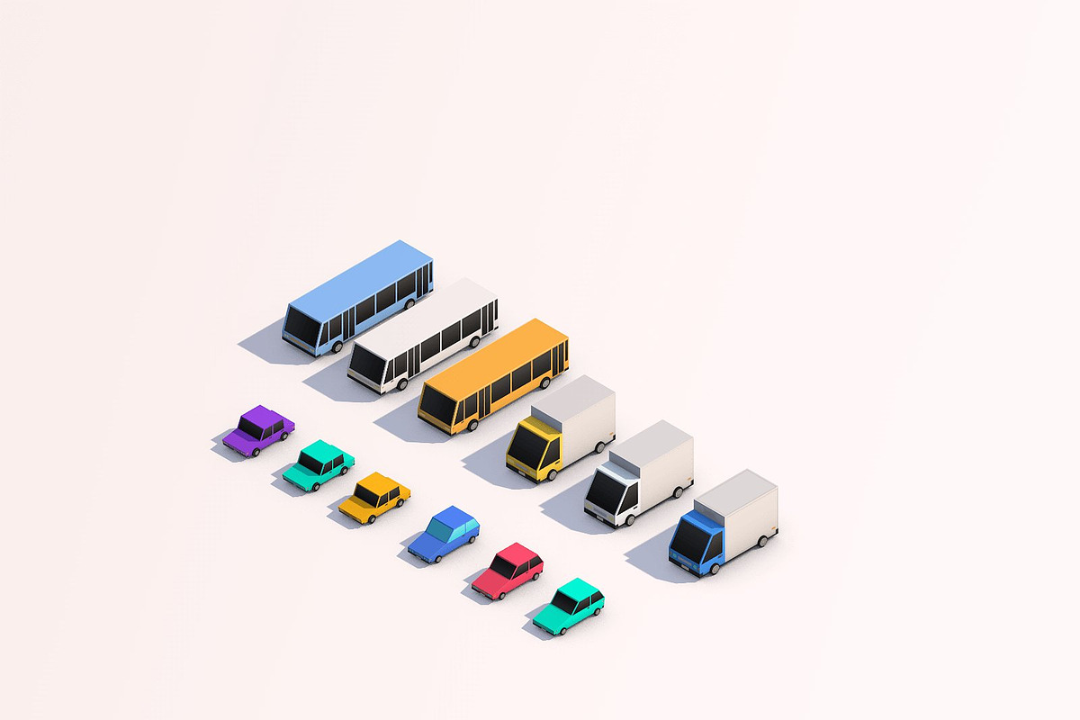 Cartoon Low Poly City Cars Pack, a Cars & Vehicle 3D Model by Anton Moek (Photo 4 of 6)