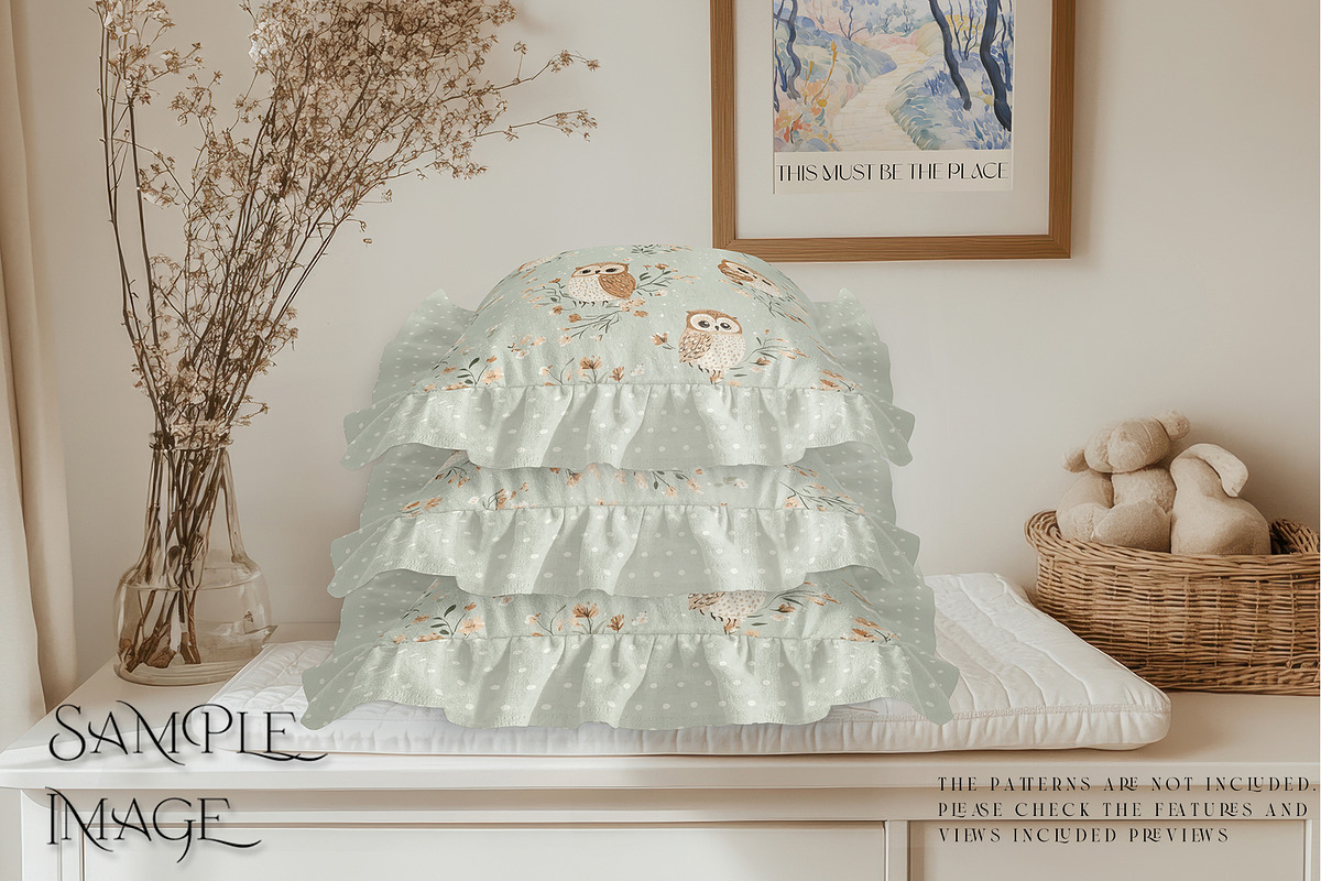 Stack of Ruffle Pillows Mockups, a Merchandise Mockup by mock-ups