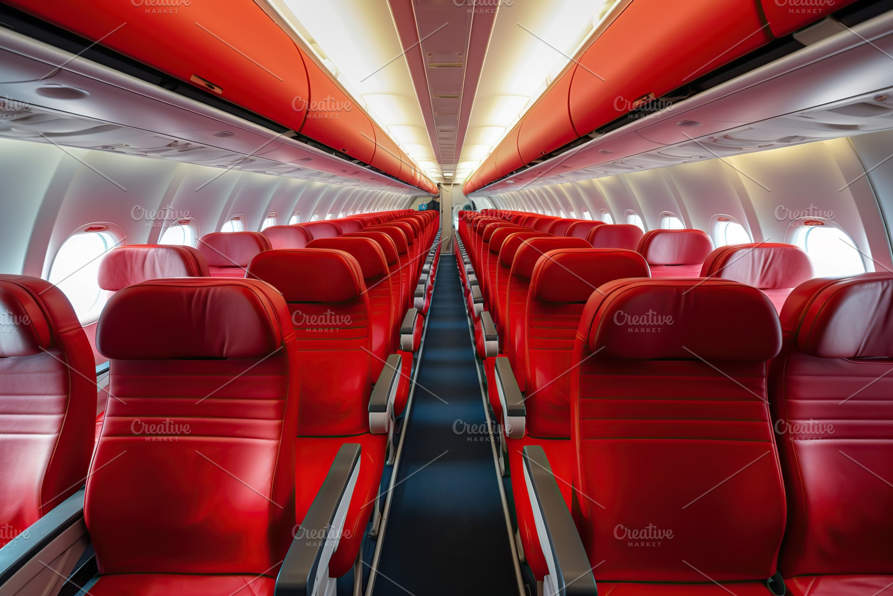 Empty passenger airplane seats, a Transportation Photo by AlyaAnd