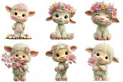 Whimsical Easter Lamb Clipart, an Illustration by Craft Nest (Thumbnail 2 of 9)