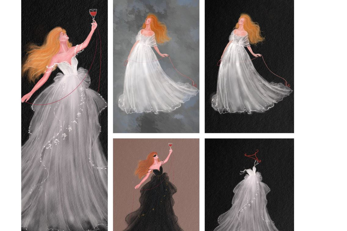 Graceful woman in white gown -05 JPG, a Person Illustration by tranyenhanu (Photo 1 of 3)