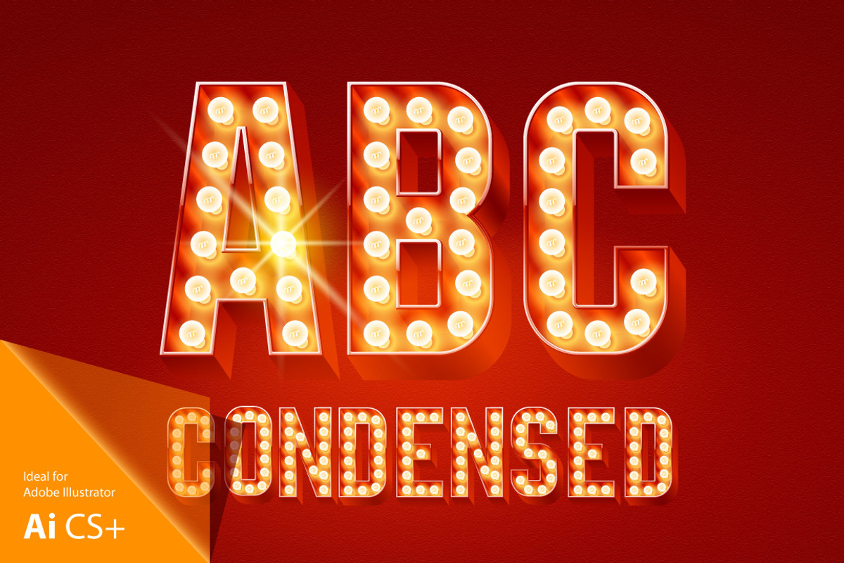 Realistic lamp board alphabet