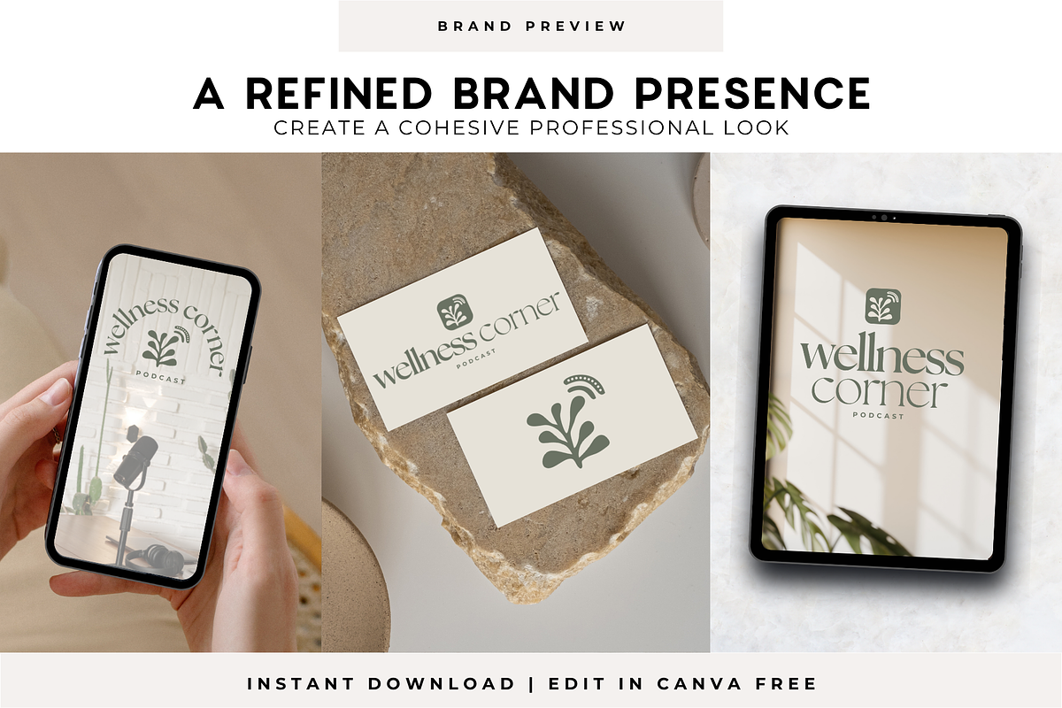 Podcast Logo Kit Canva Template, a Branding & Logo Template by BrandhavenStudio (Photo 4 of 11)