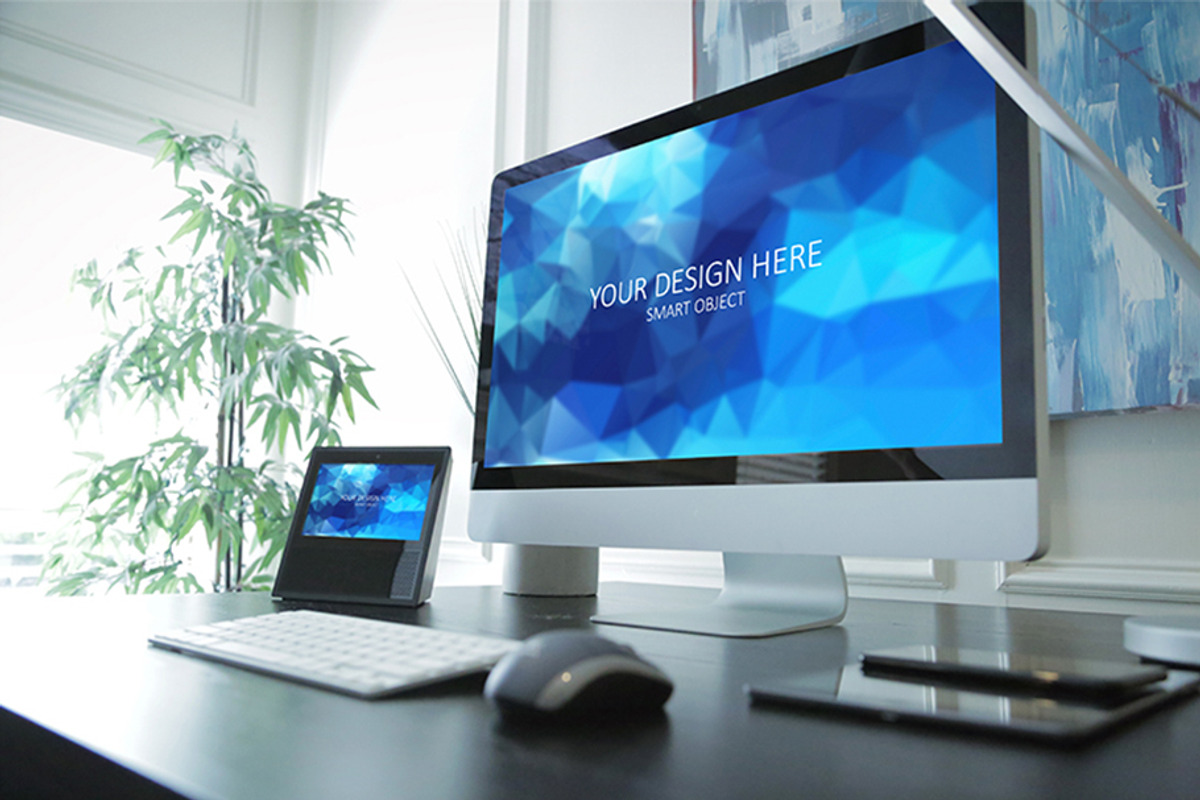 Echo Show Workstation PSD Mockups, an iPhone Mockup by Shop Mockpro (Photo 17 of 19)