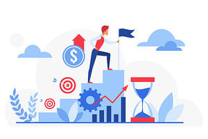 Business growth success strategy, a Finance Illustration by Lemberg Vector