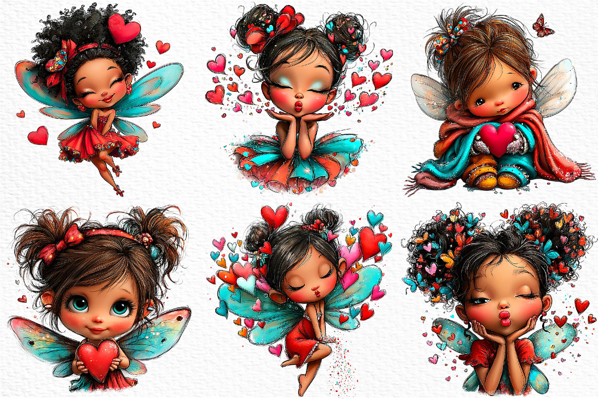 Valentines Fairy Clipart, an Illustration by Craft Nest (Photo 6 of 11)