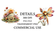 Summer Frog & Dragonfly Pond Clipart, a Seasonal Illustration by Designworld (Thumbnail 3 of 10)