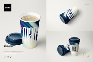 Paper Coffee Cup Mockup Set, a Cups & Container Mockup by creatsy5