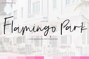 Flamingo Park + Bonus 10 Icons, a Script Font by PaperGlossCo (Thumbnail 1 of 6)