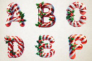 Candy Cane Christmas Alphabet, an Illustration by RobertsArt (Thumbnail 6 of 7)