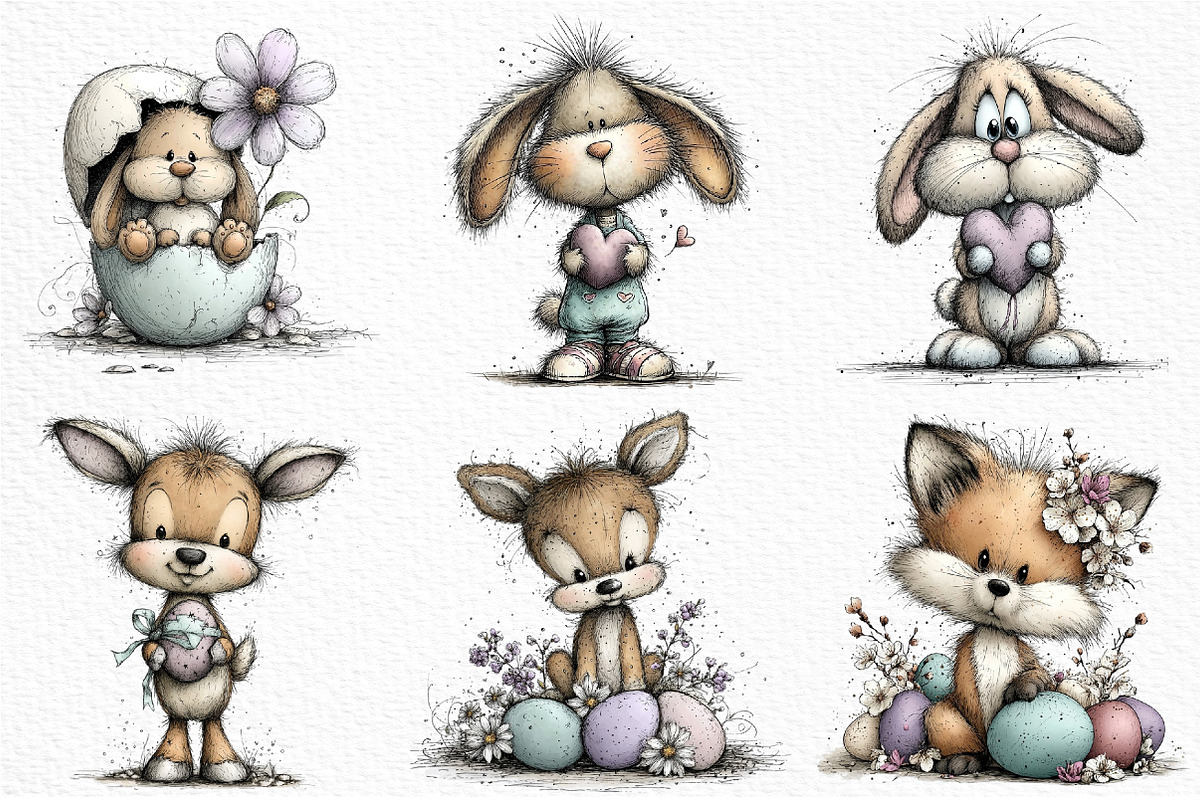 Whimsical Easter Clipart Bundle, an Illustration by Craft Nest (Photo 6 of 11)