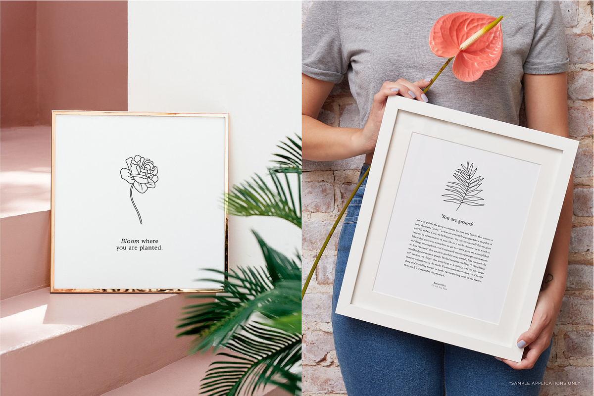 Floral Logo Line Art Set, an Illustration by Rough Edges Supply Co. (Photo 11 of 11)