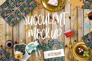 Succulent mockup on transparent back