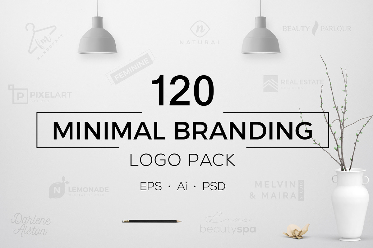 120 Minimal Branding Logo Pack, a Branding & Logo Template by XpertgraphicD (Photo 1 of 7)