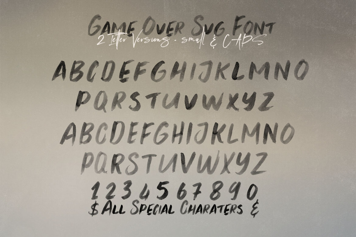 Game Over Brush & SVG Font, a Font by Cruzine (Photo 4 of 8)